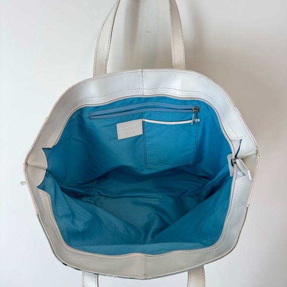 Claudia Firenze Leather Tote Bag Fish Print Turquoise Accent - Picture 4 of 10